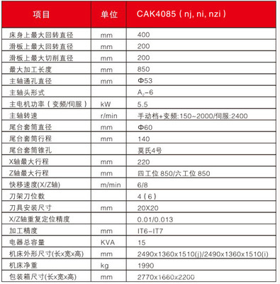 沈阳CAK4085数控车床厂家直销 价格、图片与厂家信息全解析